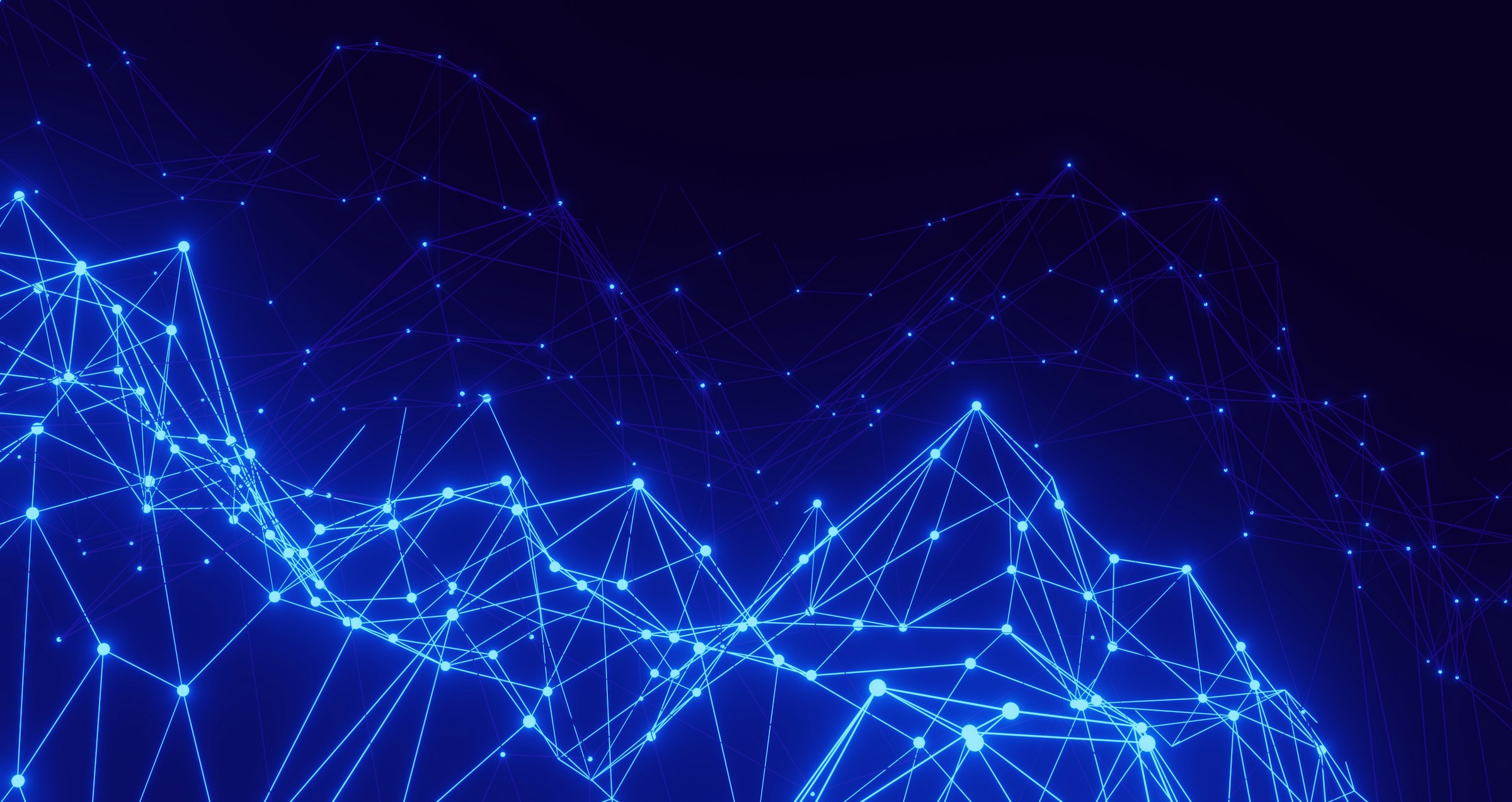 Abstract visualization of an AI network